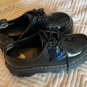 BRAND NEW Rainbow Patent Leather Platform Oxford Doc Martens